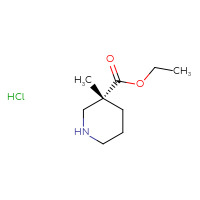 Chemical structure of ethyl (3R)-3-methylpiperidine-3-carboxylate hydrochloride - CSSB00102564800