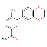 Chemical structure of 1-[4-amino-3-(2,3-dihydro-1,4-benzodioxin-6-yl)phenyl]ethan-1-one - CSSB06591213207