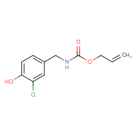 Chemical structure of prop-2-en-1-yl N-[(3-chloro-4-hydroxyphenyl)methyl]carbamate - CSSB15030752062