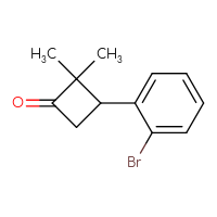 Chemical structure of 3-(2-bromophenyl)-2,2-dimethylcyclobutan-1-one - CSSB00012912801