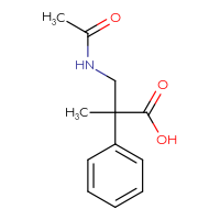 Chemical structure of 3-acetamido-2-methyl-2-phenylpropanoic acid - CSSB00020352734
