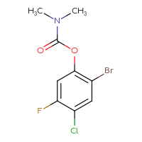 Chemical structure of 2-bromo-4-chloro-5-fluorophenyl N,N-dimethylcarbamate - CSSB21432460142