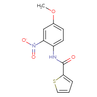 Chemical structure of N-(4-methoxy-2-nitrophenyl)thiophene-2-carboxamide - CSSB00046254046