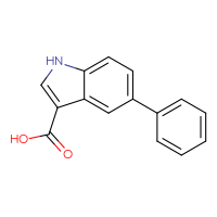 Chemical structure of 5-phenyl-1H-indole-3-carboxylic acid - CSSB00160503922