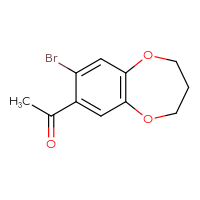 Chemical structure of 1-(8-bromo-3,4-dihydro-2H-1,5-benzodioxepin-7-yl)ethan-1-one - CSSB00011218822