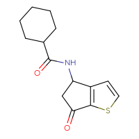 Chemical structure of N-{6-oxo-4H,5H,6H-cyclopenta[b]thiophen-4-yl}cyclohexanecarboxamide - CSSB00025732693