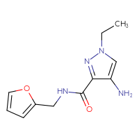Chemical structure of 4-amino-1-ethyl-N-[(furan-2-yl)methyl]-1H-pyrazole-3-carboxamide - CSSB00001272061