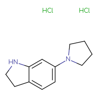 Chemical structure of 6-(pyrrolidin-1-yl)-2,3-dihydro-1H-indole dihydrochloride - CSSB00102954024