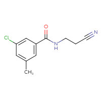 Chemical structure of 3-chloro-N-(2-cyanoethyl)-5-methylbenzamide - CSSB00012889058