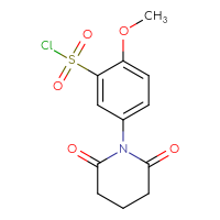 Chemical structure of 5-(2,6-dioxopiperidin-1-yl)-2-methoxybenzene-1-sulfonyl chloride - CSSB00020601327