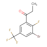 Chemical structure of 1-[3-bromo-2-fluoro-5-(trifluoromethyl)phenyl]propan-1-one - CSSB20813960900