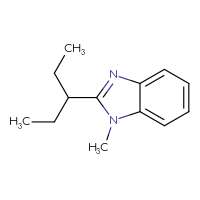Chemical structure of 1-methyl-2-(pentan-3-yl)-1H-1,3-benzodiazole - CSSS00027934082