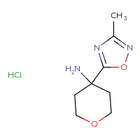Chemical structure of 4-(3-methyl-1,2,4-oxadiazol-5-yl)oxan-4-amine hydrochloride - CSSB00103147236