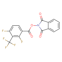 Chemical structure of 1,3-dioxo-2,3-dihydro-1H-isoindol-2-yl 2,4-difluoro-3-(trifluoromethyl)benzoate - CSSB00116217070