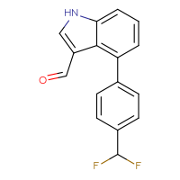 Chemical structure of 4-[4-(difluoromethyl)phenyl]-1H-indole-3-carbaldehyde - CSSB06589125749