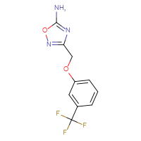 Chemical structure of 3-{[3-(trifluoromethyl)phenoxy]methyl}-1,2,4-oxadiazol-5-amine - CSSB02125604833