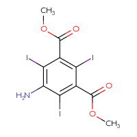 Chemical structure of 1,3-dimethyl 5-amino-2,4,6-triiodobenzene-1,3-dicarboxylate - CSSB00020587138
