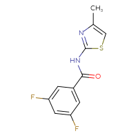 Chemical structure of 3,5-difluoro-N-(4-methyl-1,3-thiazol-2-yl)benzamide - CSSB00026390712