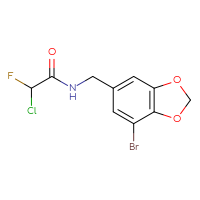 Chemical structure of N-[(7-bromo-2H-1,3-benzodioxol-5-yl)methyl]-2-chloro-2-fluoroacetamide - CSSB21332116417
