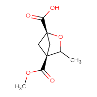 Chemical structure of (1r,4r)-4-(methoxycarbonyl)-3-methyl-2-oxabicyclo[2.1.1]hexane-1-carboxylic acid - CSSB14869108615