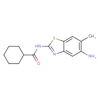 Chemical structure of N-(5-amino-6-methyl-1,3-benzothiazol-2-yl)cyclohexanecarboxamide - CSSB00020641506