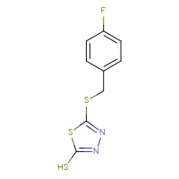 Chemical structure of 5-{[(4-fluorophenyl)methyl]sulfanyl}-1,3,4-thiadiazole-2-thiol - CSSB00000010816
