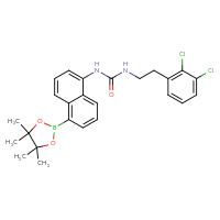 Chemical structure of 1-[2-(2,3-dichlorophenyl)ethyl]-3-[5-(4,4,5,5-tetramethyl-1,3,2-dioxaborolan-2-yl)naphthalen-1-yl]urea - CSSB21332082942