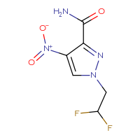 Chemical structure of 1-(2,2-difluoroethyl)-4-nitro-1H-pyrazole-3-carboxamide - CSSB00011100358