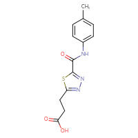 Chemical structure of 3-{5-[(4-methylphenyl)carbamoyl]-1,3,4-thiadiazol-2-yl}propanoic acid - CSSB00020596328
