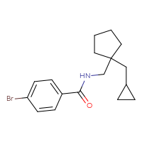 Chemical structure of 4-bromo-N-{[1-(cyclopropylmethyl)cyclopentyl]methyl}benzamide - CSSB01896768115
