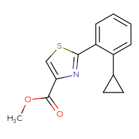 Chemical structure of methyl 2-(2-cyclopropylphenyl)-1,3-thiazole-4-carboxylate - CSSB00001746576