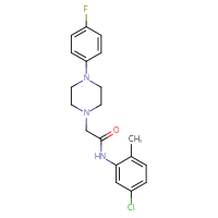 Chemical structure of N-(5-chloro-2-methylphenyl)-2-[4-(4-fluorophenyl)piperazin-1-yl]acetamide - CSSB00027840750