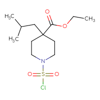 Chemical structure of ethyl 1-(chlorosulfonyl)-4-(2-methylpropyl)piperidine-4-carboxylate - CSSB21224771976