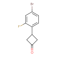 Chemical structure of 3-(4-bromo-2-fluorophenyl)cyclobutan-1-one - CSSB00013138479