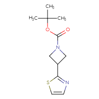 Chemical structure of tert-butyl 3-(1,3-thiazol-2-yl)azetidine-1-carboxylate - CSSB09891970000