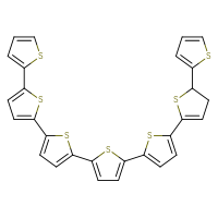 Chemical structure of 5-{[2,2'-bithiophen]-5-yl}-5'-[5'-(thiophen-2-yl)-4',5'-dihydro-[2,2'-bithiophen]-5-yl]-2,2'-bithiophene - CSSB00025761686