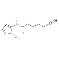Chemical structure of N-(1-methyl-1H-pyrazol-5-yl)hept-6-ynamide - CSSB00018022574
