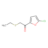 Chemical structure of 1-(5-chlorofuran-2-yl)-2-(ethylsulfanyl)ethan-1-one - CSSB03439854159