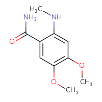 Chemical structure of 4,5-dimethoxy-2-(methylamino)benzamide - CSSB00010363969