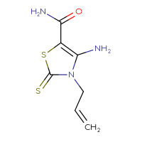 Chemical structure of 4-amino-3-(prop-2-en-1-yl)-2-sulfanylidene-2,3-dihydro-1,3-thiazole-5-carboxamide - CSSB00000015852