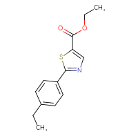 Chemical structure of ethyl 2-(4-ethylphenyl)-1,3-thiazole-5-carboxylate - CSSB00160503687