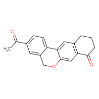 Chemical structure of 3-acetyl-8,9,10,11-tetrahydro-5H-6-oxatetraphen-8-one - CSSB00025705730