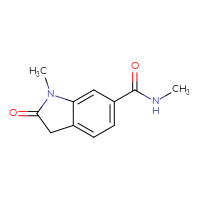 Chemical structure of N,1-dimethyl-2-oxo-2,3-dihydro-1H-indole-6-carboxamide - CSSB02268883864