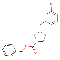 Chemical structure of benzyl (3E)-3-[(3-bromophenyl)methylidene]pyrrolidine-1-carboxylate - CSSB03496572022