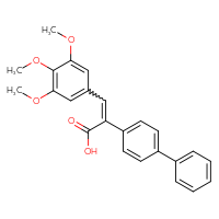 Chemical structure of 2-{[1,1'-biphenyl]-4-yl}-3-(3,4,5-trimethoxyphenyl)prop-2-enoic acid - CSSB00000679869