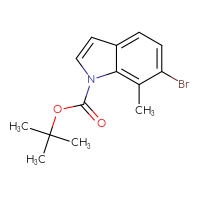 Chemical structure of tert-butyl 6-bromo-7-methyl-1H-indole-1-carboxylate - CSSB20814012362