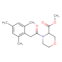 Chemical structure of methyl 4-[2-(2,4,6-trimethylphenyl)acetyl]morpholine-3-carboxylate - CSSB02088906375