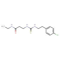 Chemical structure of 3-({[2-(4-chlorophenyl)ethyl]carbamothioyl}amino)-N-ethylpropanamide - CSSB21432518281