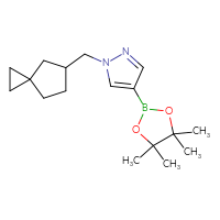 Chemical structure of 1-({spiro[2.4]heptan-5-yl}methyl)-4-(4,4,5,5-tetramethyl-1,3,2-dioxaborolan-2-yl)-1H-pyrazole - CSSB02140304038