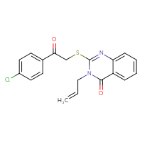 Chemical structure of 2-{[2-(4-chlorophenyl)-2-oxoethyl]sulfanyl}-3-(prop-2-en-1-yl)-3,4-dihydroquinazolin-4-one - CSSB00046263123
